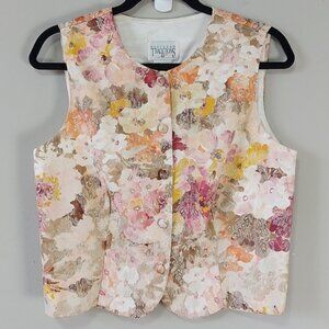 Northern Traditions Women Floral Vest Size Small Cottagecore Dainty Tapestry